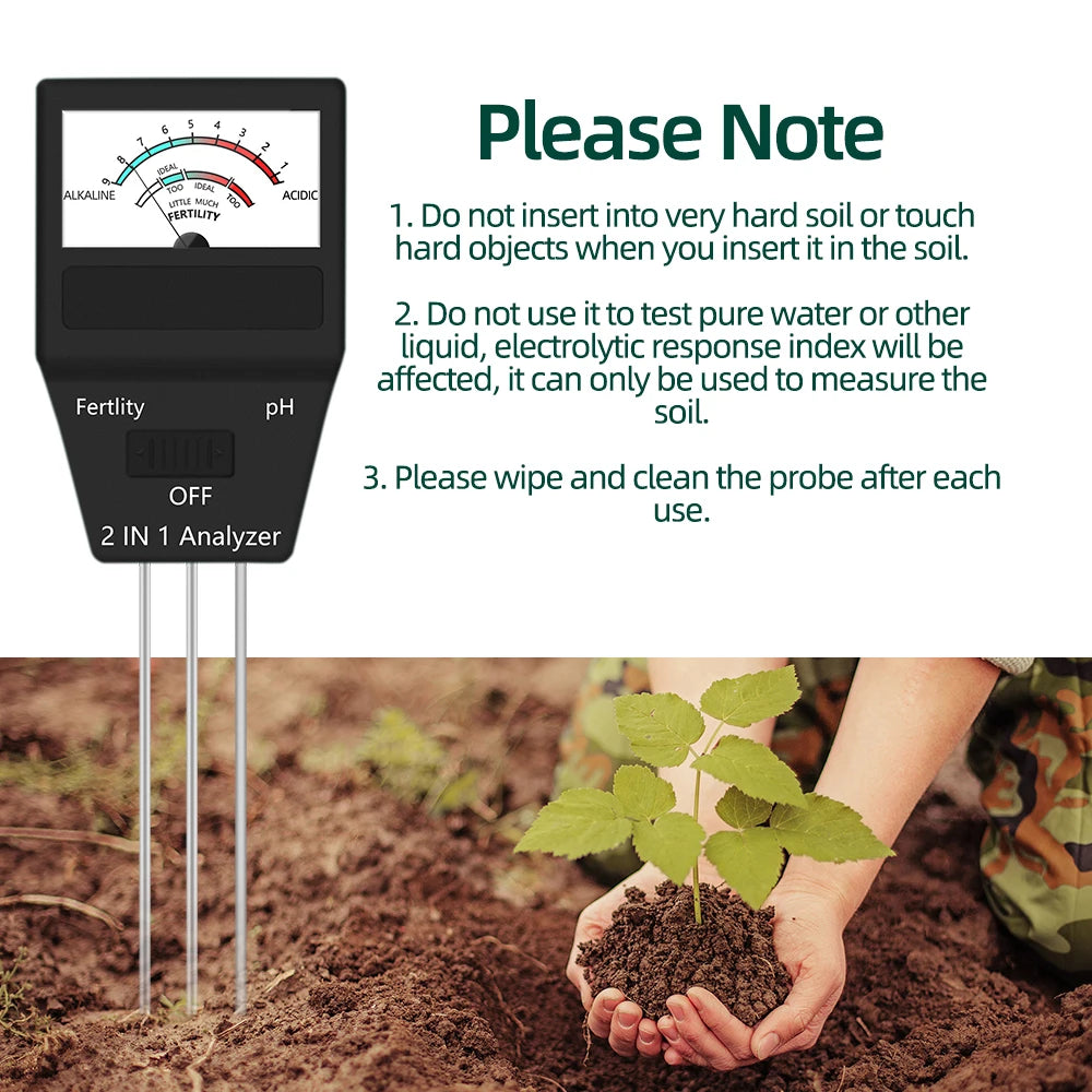 2-in-1 Soil Moisture PH Meter Acidity Humidity Tester