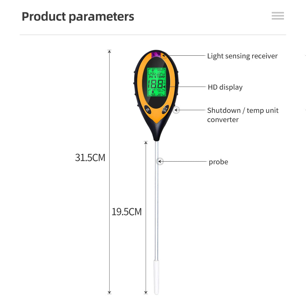 2-in-1 Soil Moisture PH Meter Acidity Humidity Tester