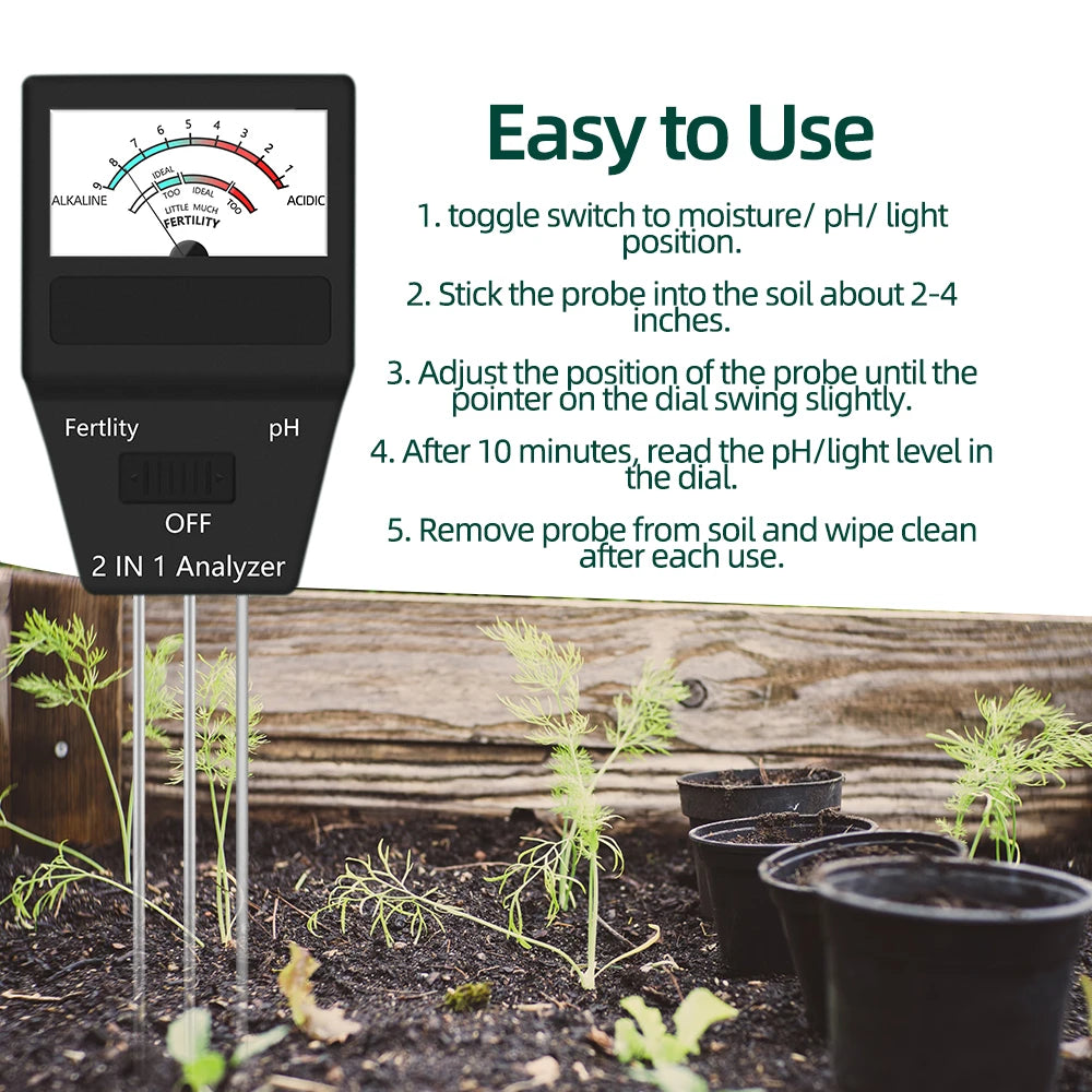 2-in-1 Soil Moisture PH Meter Acidity Humidity Tester