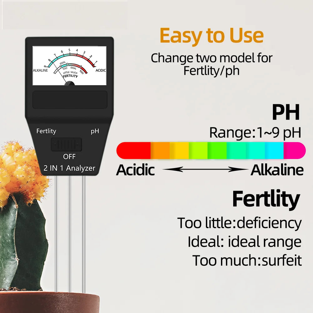 2-in-1 Soil Moisture PH Meter Acidity Humidity Tester