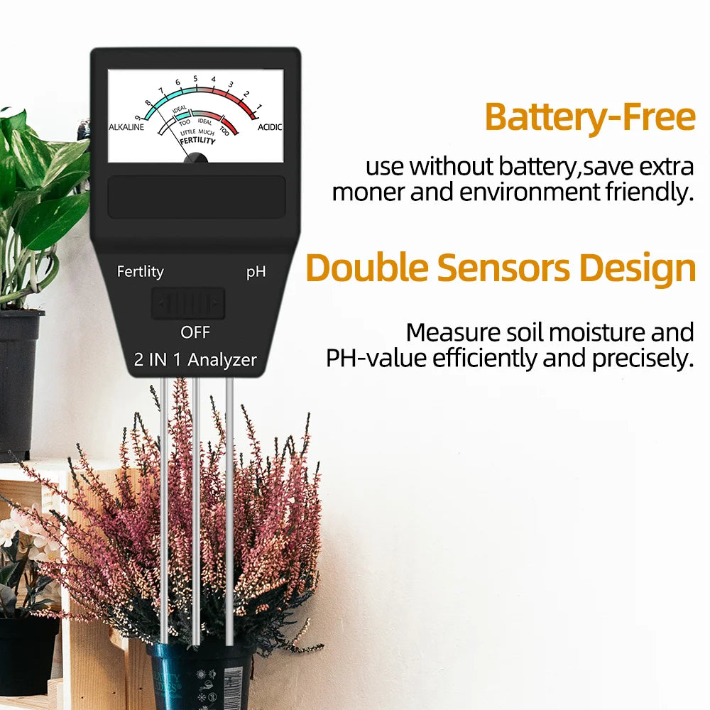 2-in-1 Soil Moisture PH Meter Acidity Humidity Tester