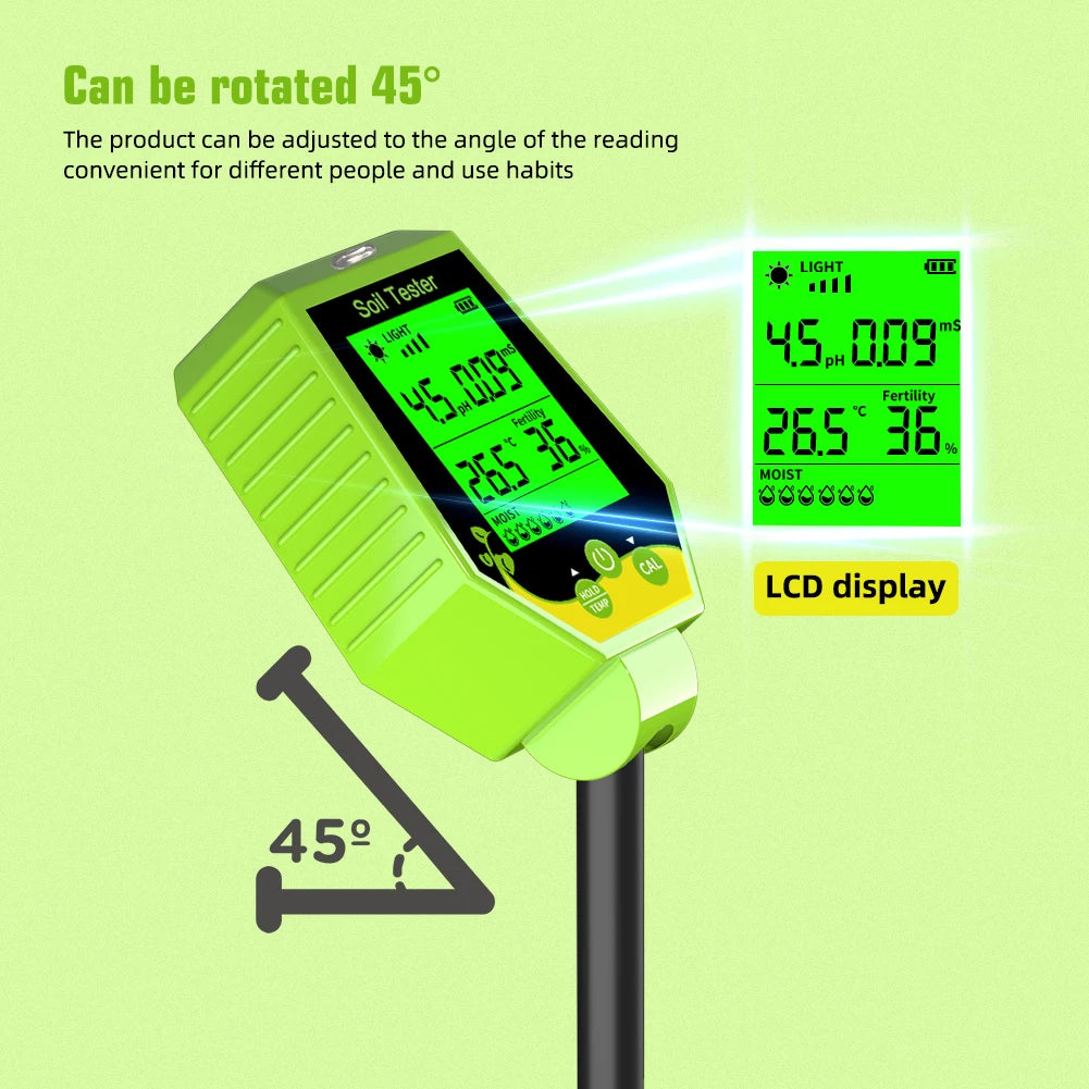 6-in-1 Multifunction Soil Meter Digital PH Tester Ec/light/moisture…