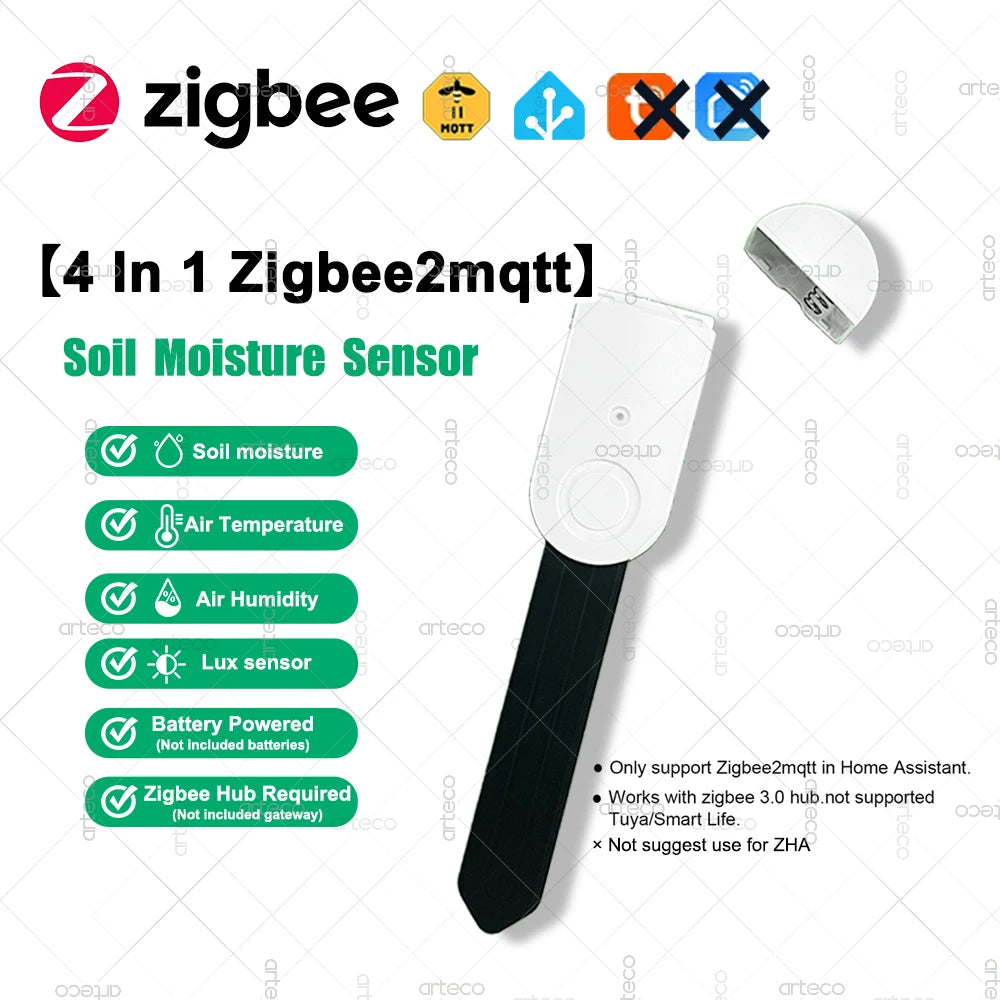 Zigbee 4-in-1 Smart Soil Tester — Illuminance Temperature