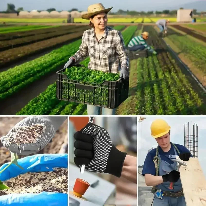 Gardening Gloves Stretchy Nylon Gloves Anti-Slip Dots