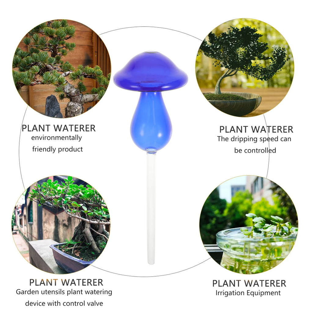 Mushroom Self-Watering Bulbs Glass Globe Indoor Plants Planter