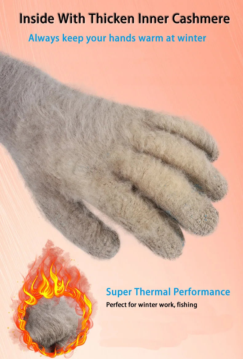 1Pair Winter Thermal Gloves Waterproof Work Safety