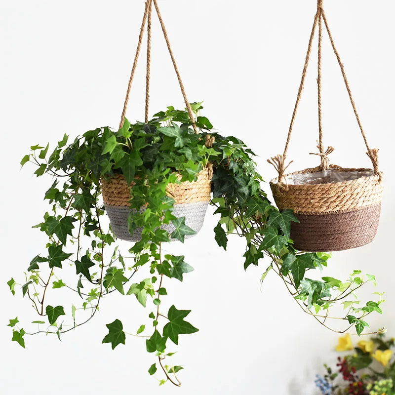 Garden Hanging Planter Macrame Plant Storage Basket Jute