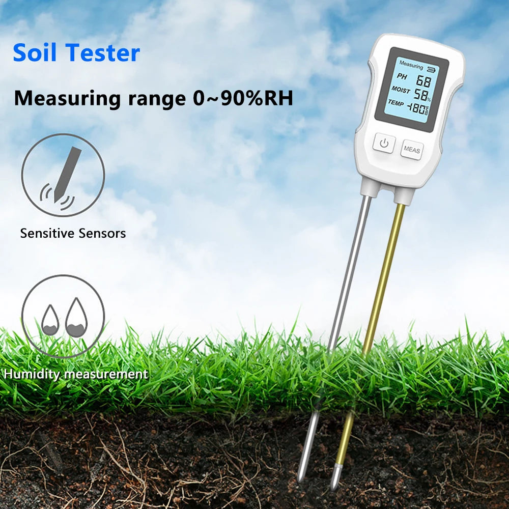 6-in-1 LCD Soil Tester PH Moisture Temperature Humidity