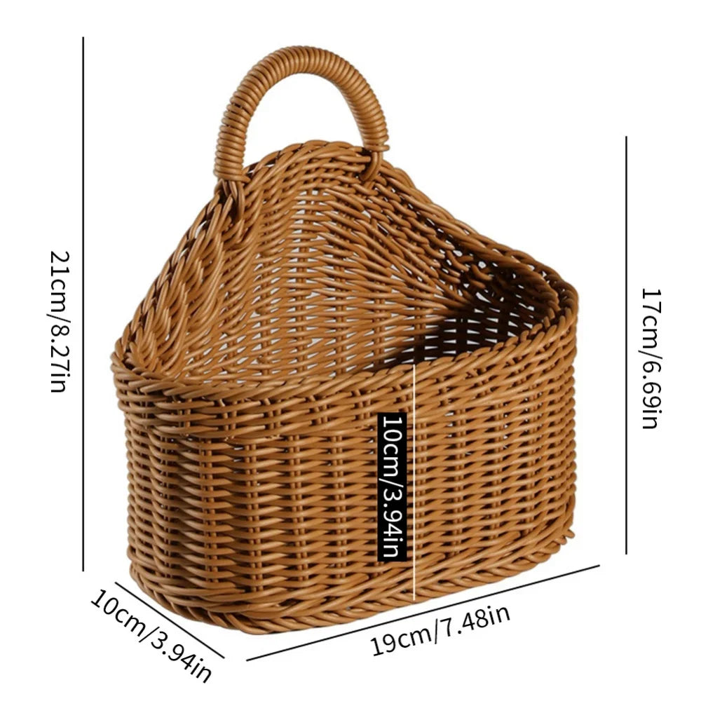 Home Hanging Woven Storage Basket Hand-Woven Wall Basket
