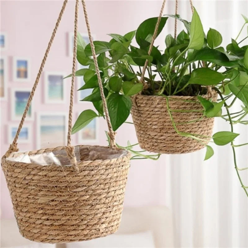 Garden Hanging Planter Macrame Plant Storage Basket Jute