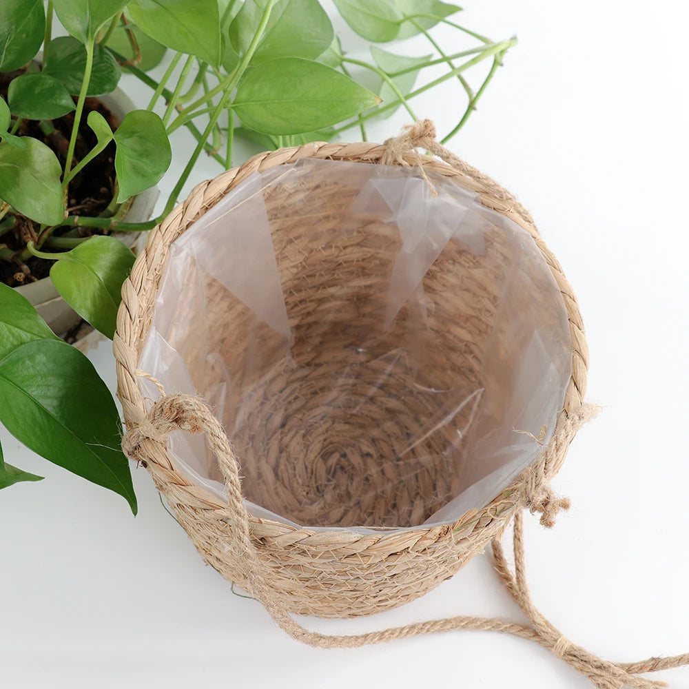 Garden Hanging Planter Macrame Plant Storage Basket Jute