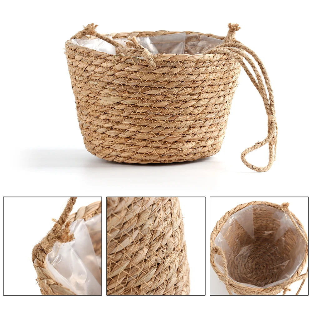 Garden Hanging Planter Macrame Plant Storage Basket Jute