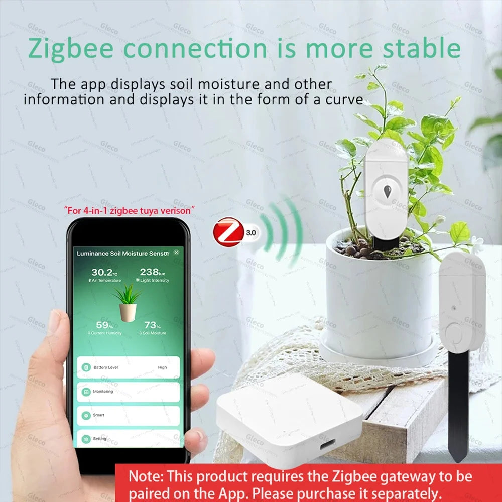 3-in-1 Zigbee Soil Moisture Sensor Humidity Meter Temperature