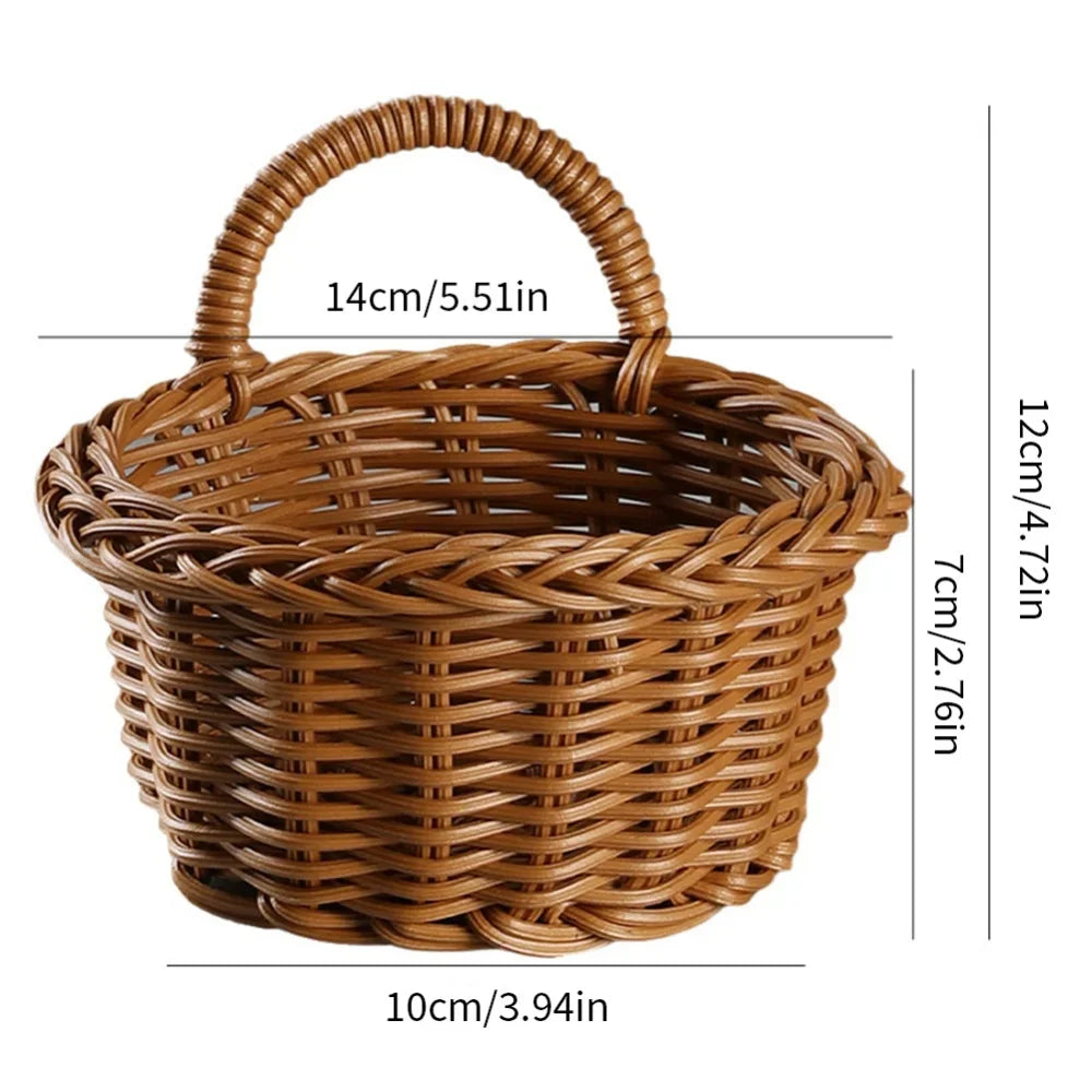 Home Hanging Woven Storage Basket Hand-Woven Wall Basket