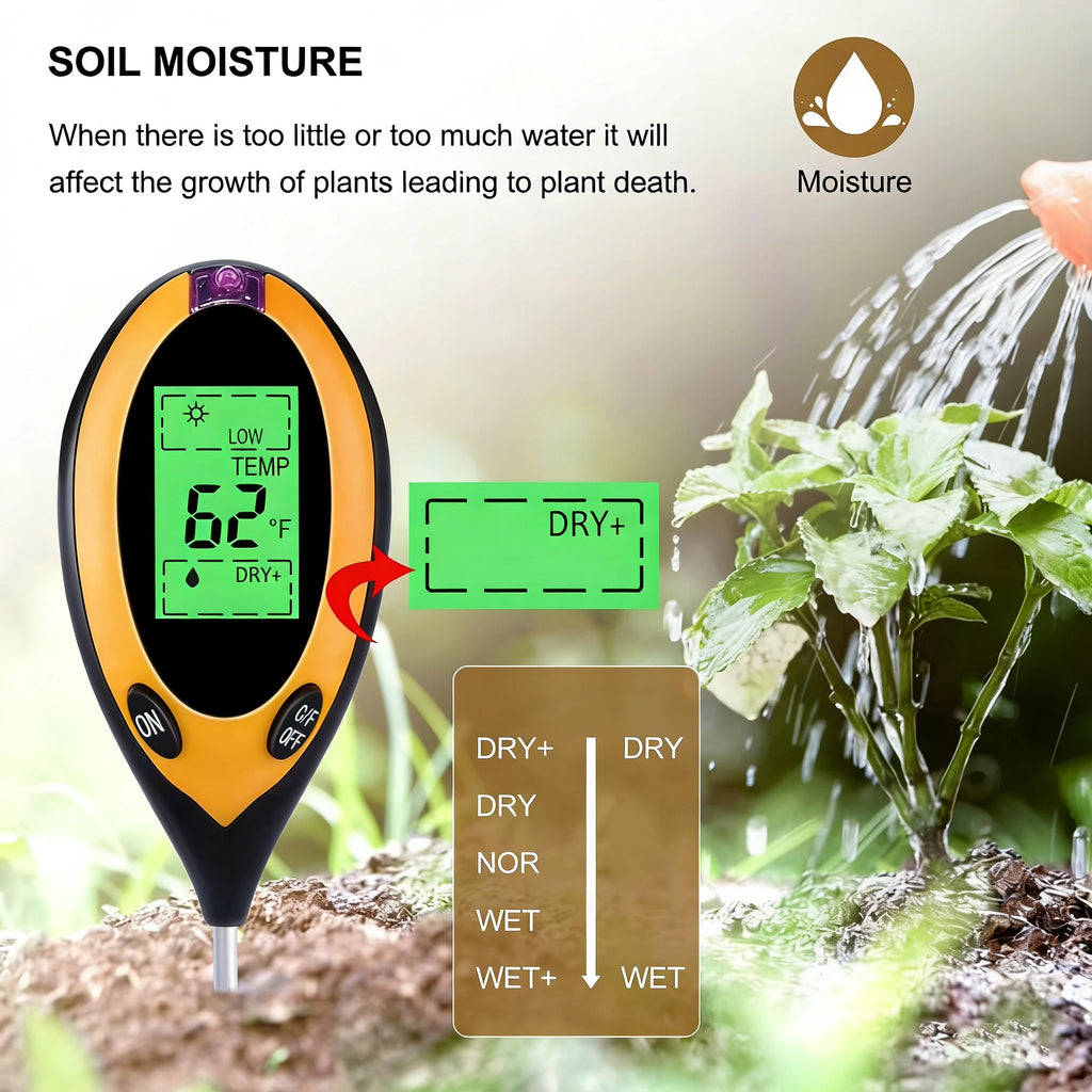 3-in-1 Soil PH Tester PH Light Moisture Acidity