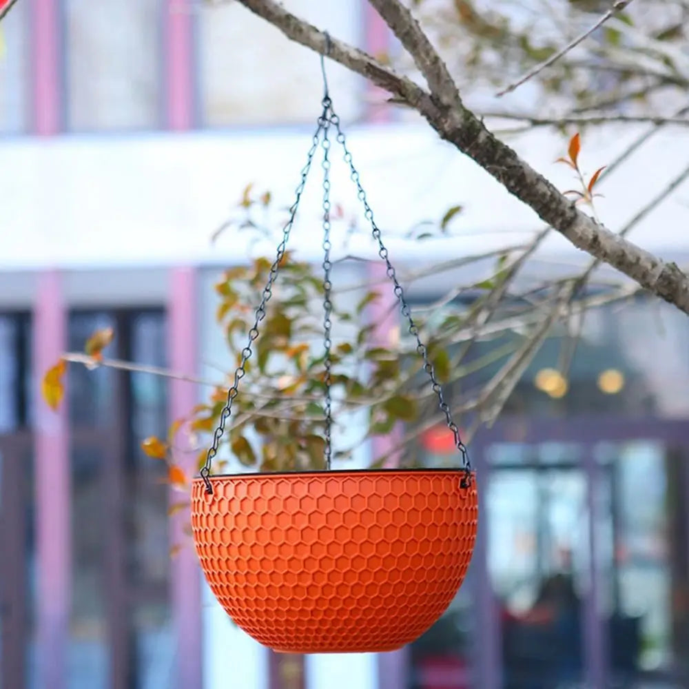 Plastic Imitation Weaving Flower Pot Self Absorbent Outdoor