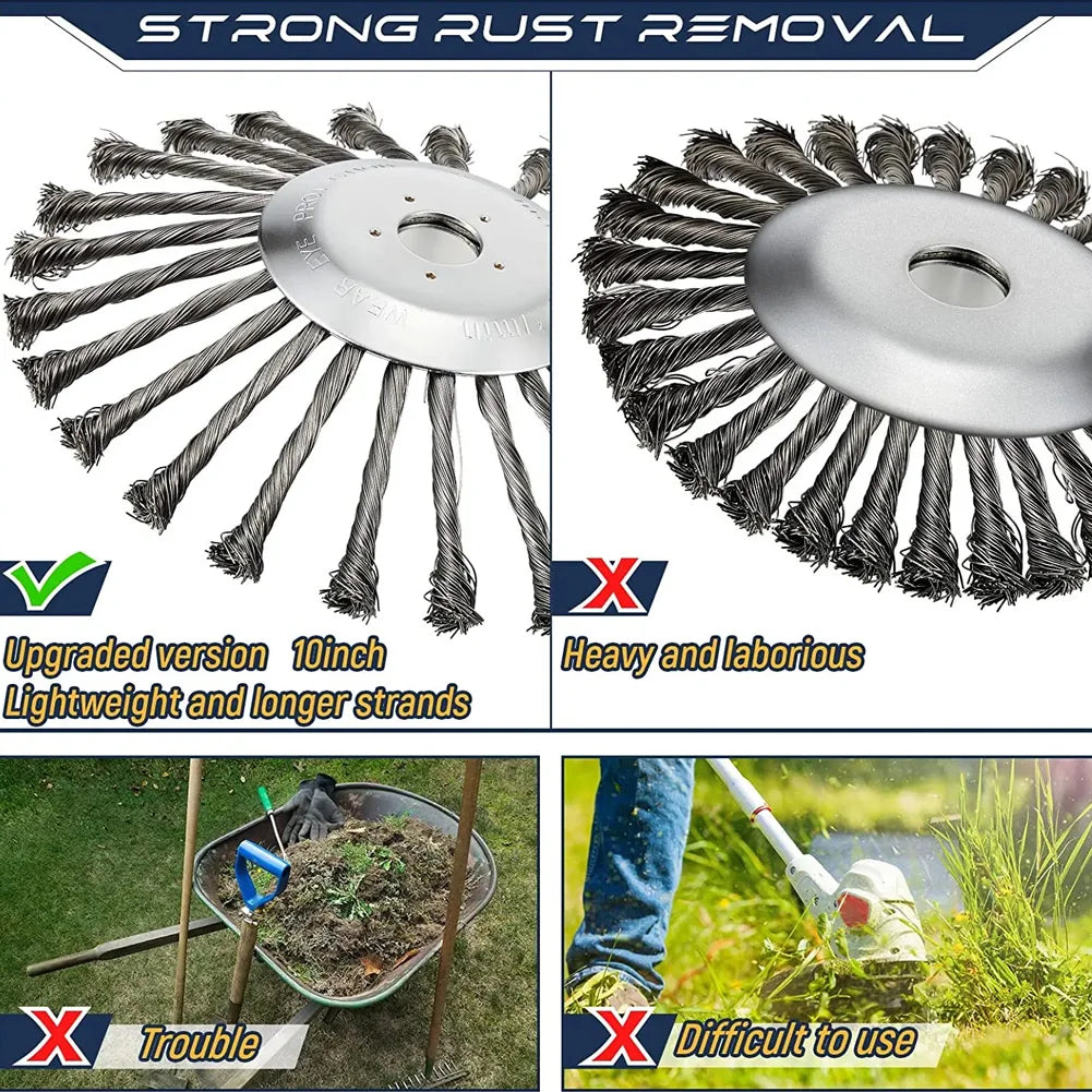 10 Inch Steel Wire Wheel Universal Garden