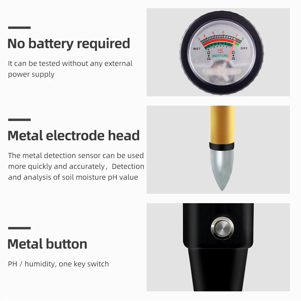Handheld Soil Tester Professional Soil PH Moisture Meter