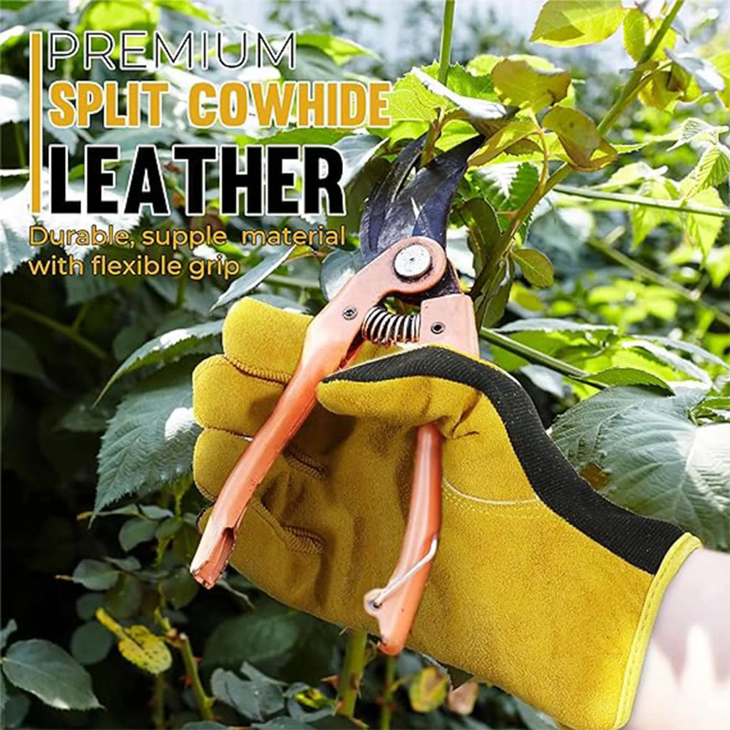 HANDLANDY Men Leather Gardening Gloves