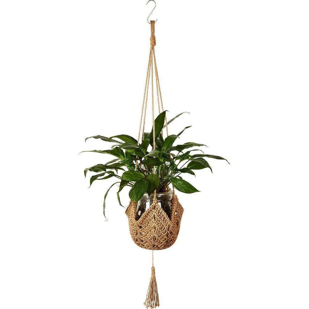 Handmade Macrame Flower Pot Wall Decor Courtyard Garden