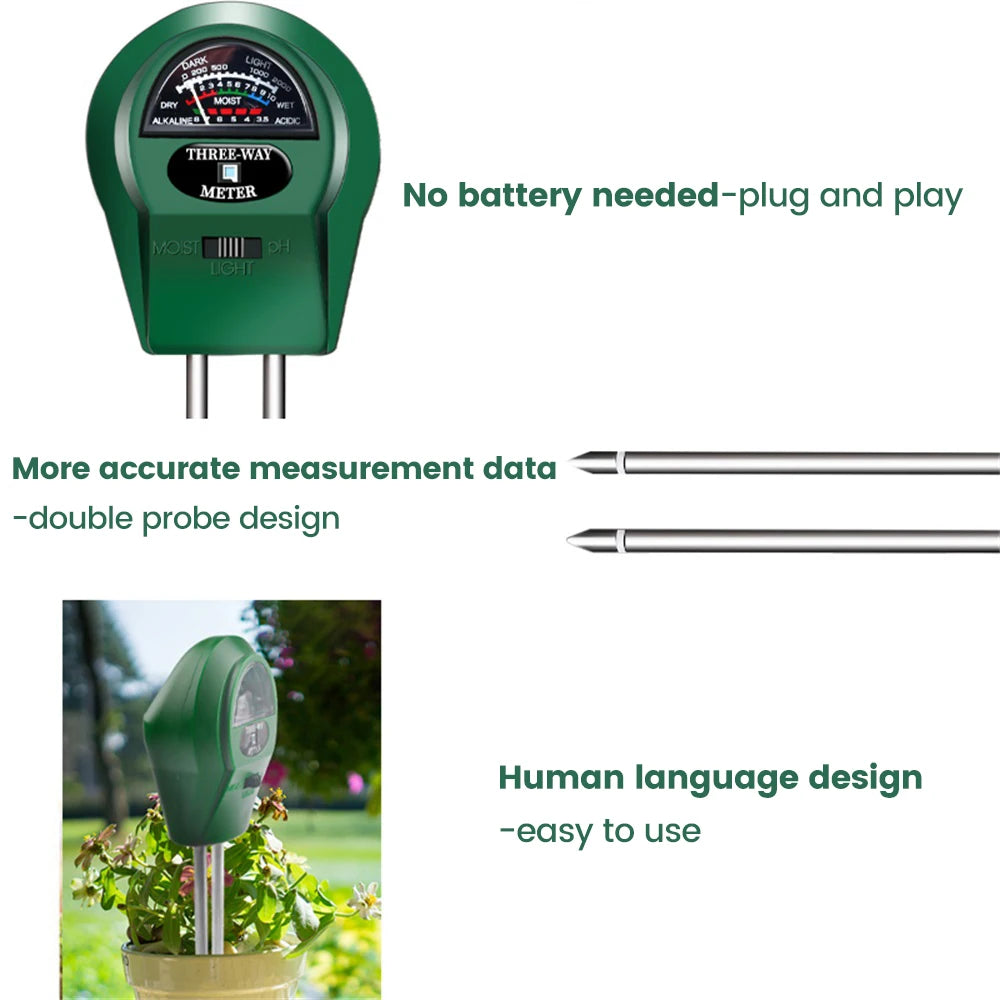 6-in-1 LCD Soil Tester PH Moisture Temperature Humidity