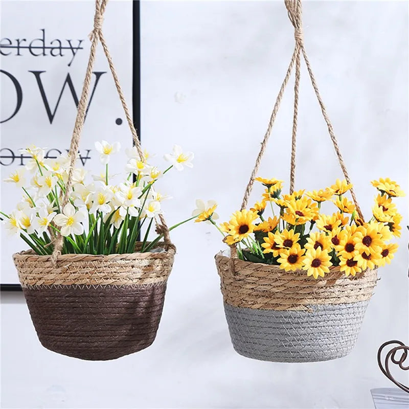 Garden Hanging Planter Macrame Plant Storage Basket Jute