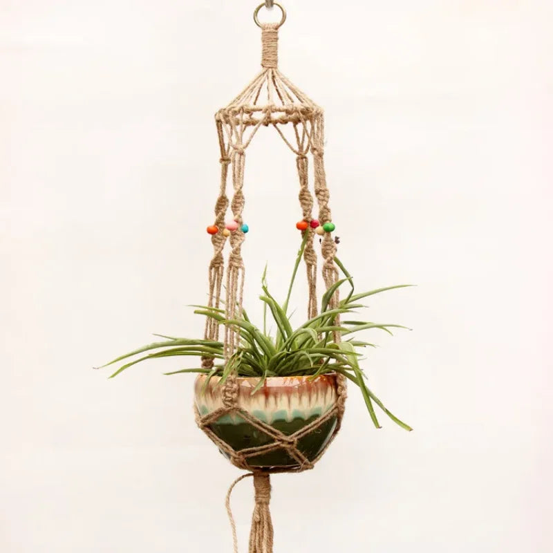 Flower Pot Hemp Rope Hanging Net Straw Macrame