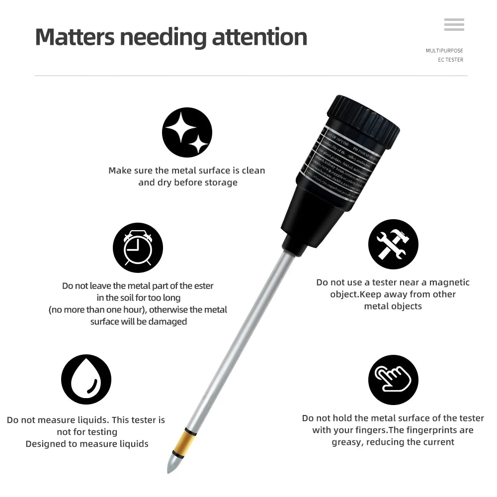 Handheld Soil Tester Professional Soil PH Moisture Meter