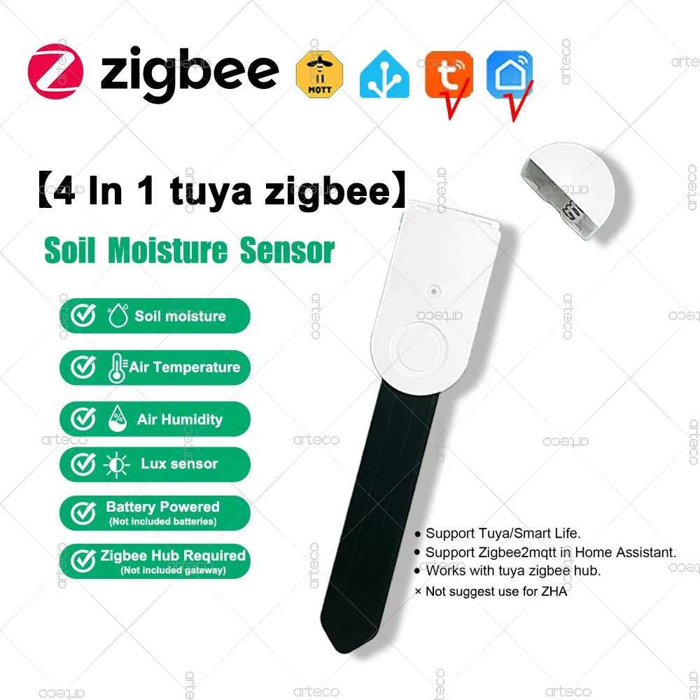 Zigbee 4-in-1 Smart Soil Tester — Illuminance Temperature