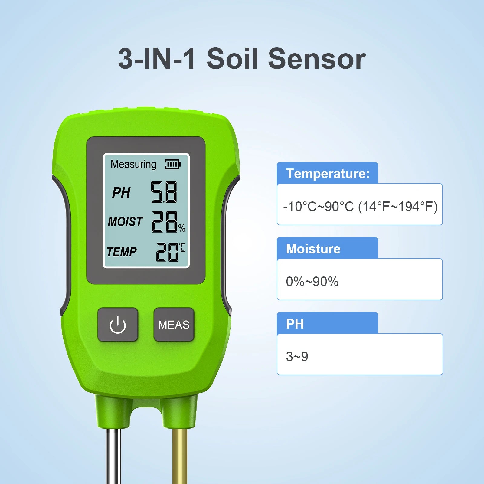 Digital Soil Tester Ph/moisture/temperature High Accuracy Soil Meter