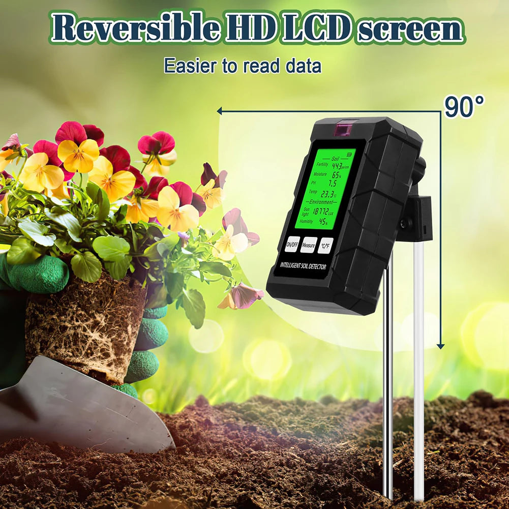 6-in-1 Soil Tester Digital PH Meter LCD Display