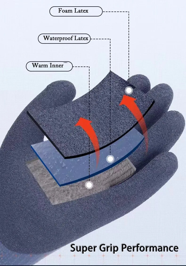 1Pair Winter Thermal Gloves Waterproof Work Safety