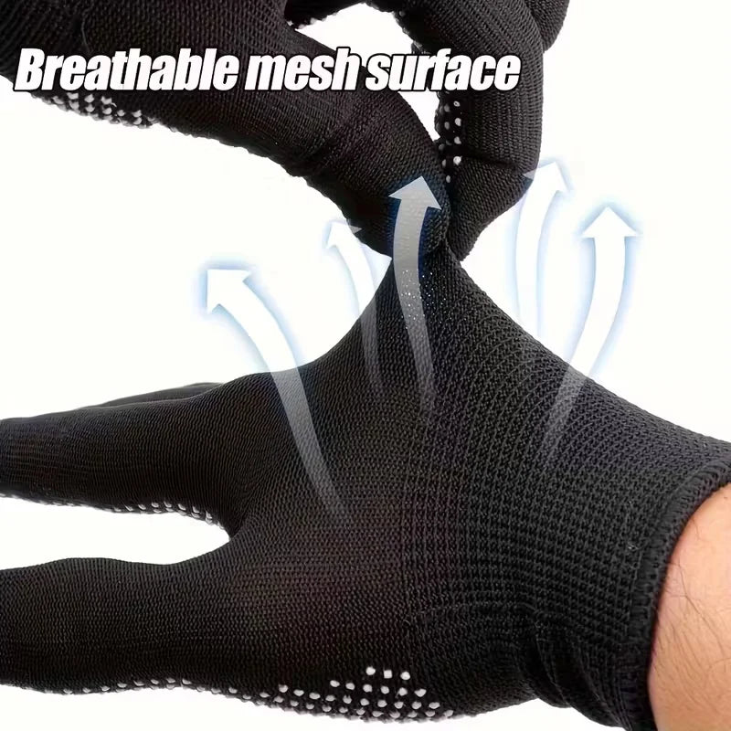 Gardening Gloves Stretchy Nylon Gloves Anti-Slip Dots