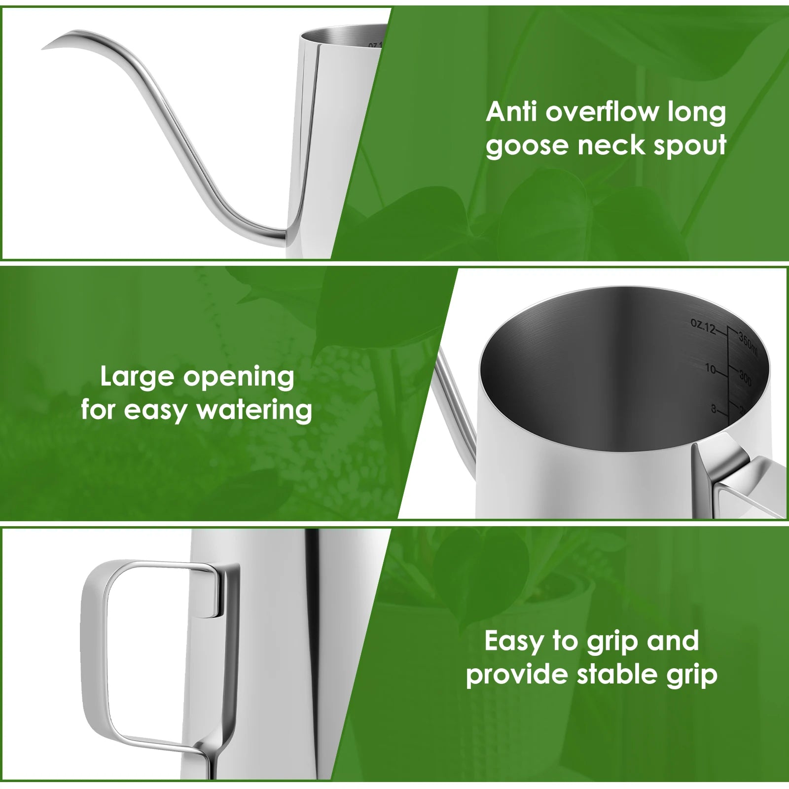 12oz/350ml Small Watering Can For Indoor Plants Rustproof
