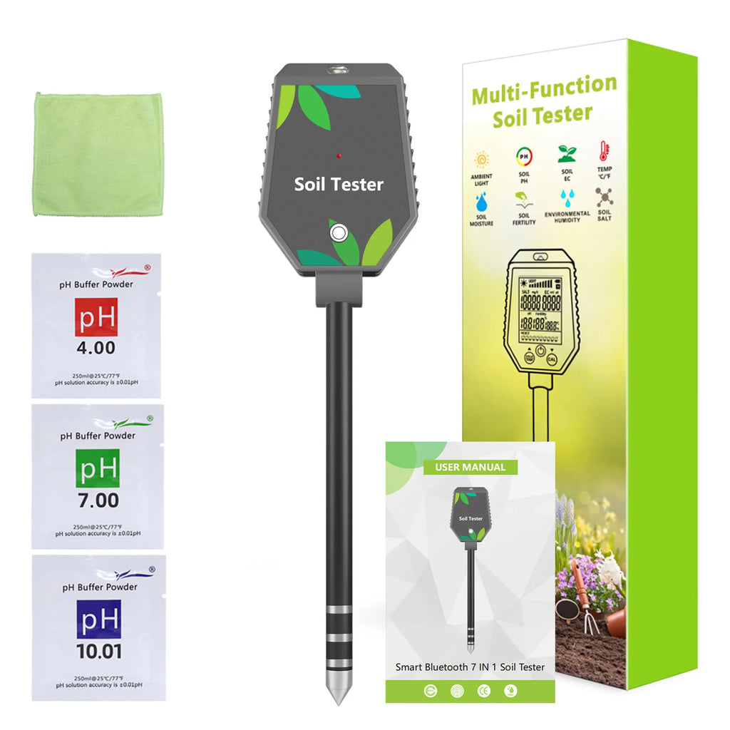 YIERYI Soil Meter Digital PH Moisture Fertility Light