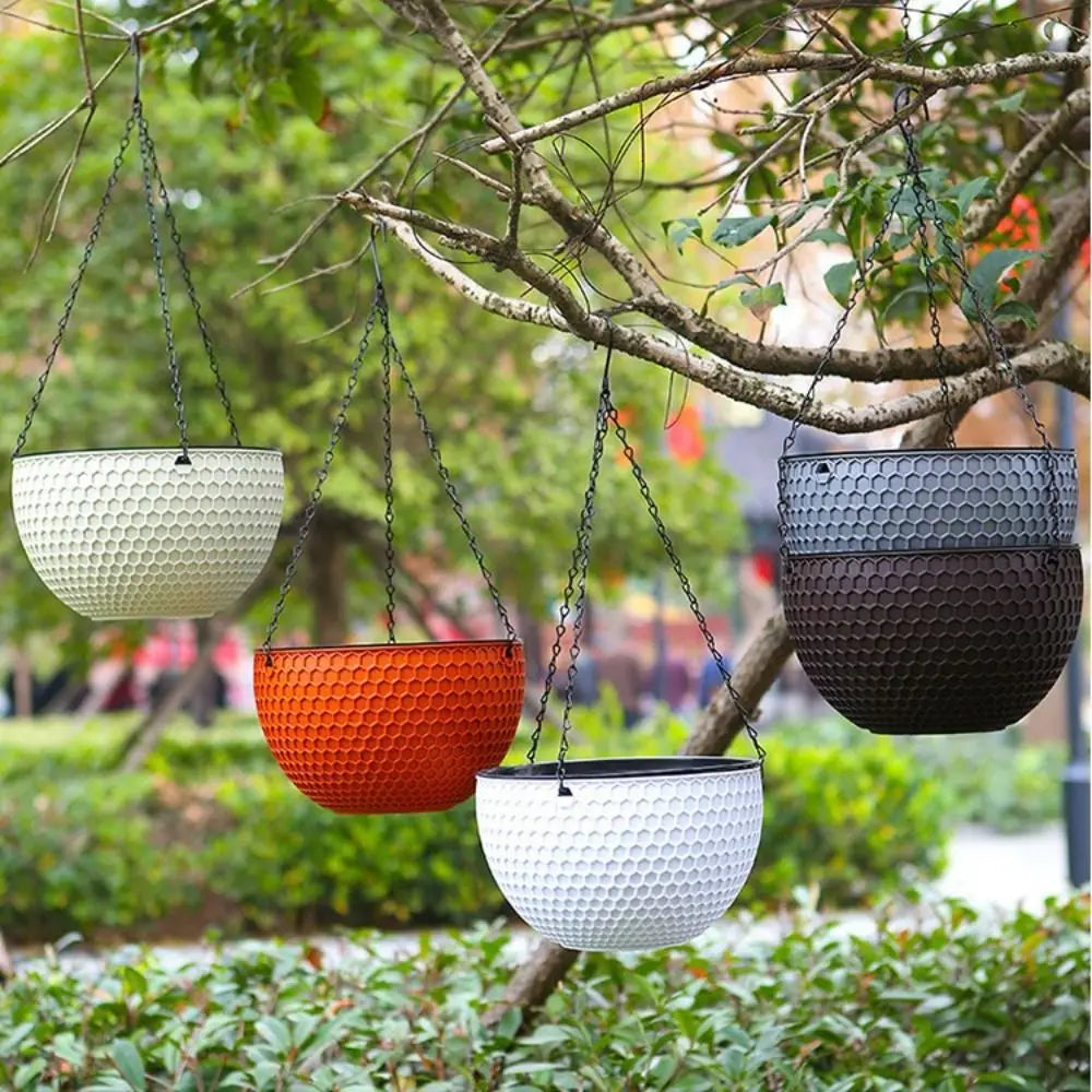 Plastic Imitation Weaving Flower Pot Self Absorbent Outdoor