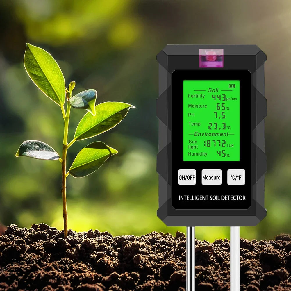 6-in-1 Soil Tester Digital PH Meter LCD Display