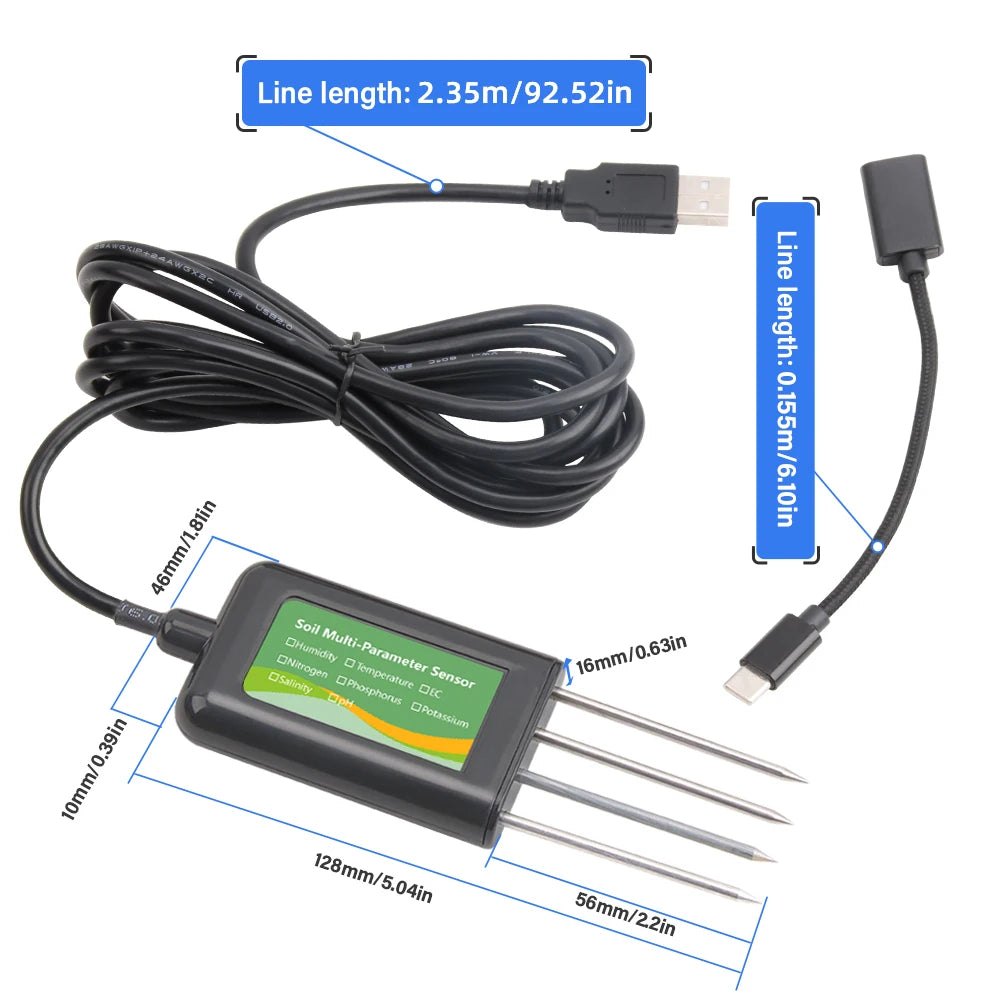 8-in-1 Soil Sensor For Agriculture PH EC Moisture