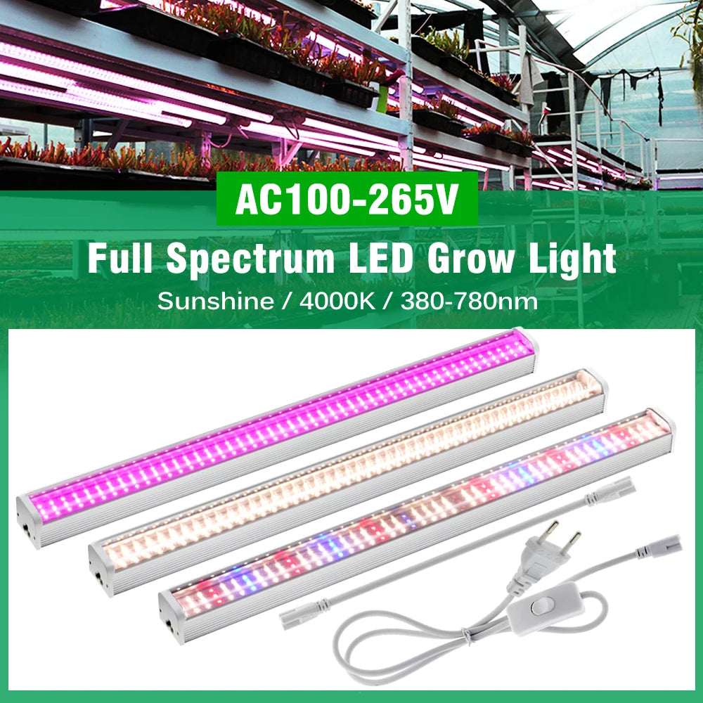 Full Spectrum LED Growth Tube 4000K/Purple/Sunlight Plant