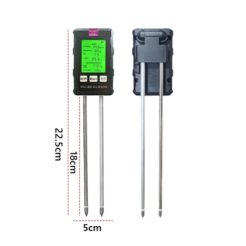 6-in-1 Soil Tester Digital PH Meter LCD Display
