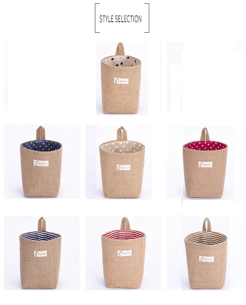 Jute Linen Basket Storage Organizer Jute Basket For