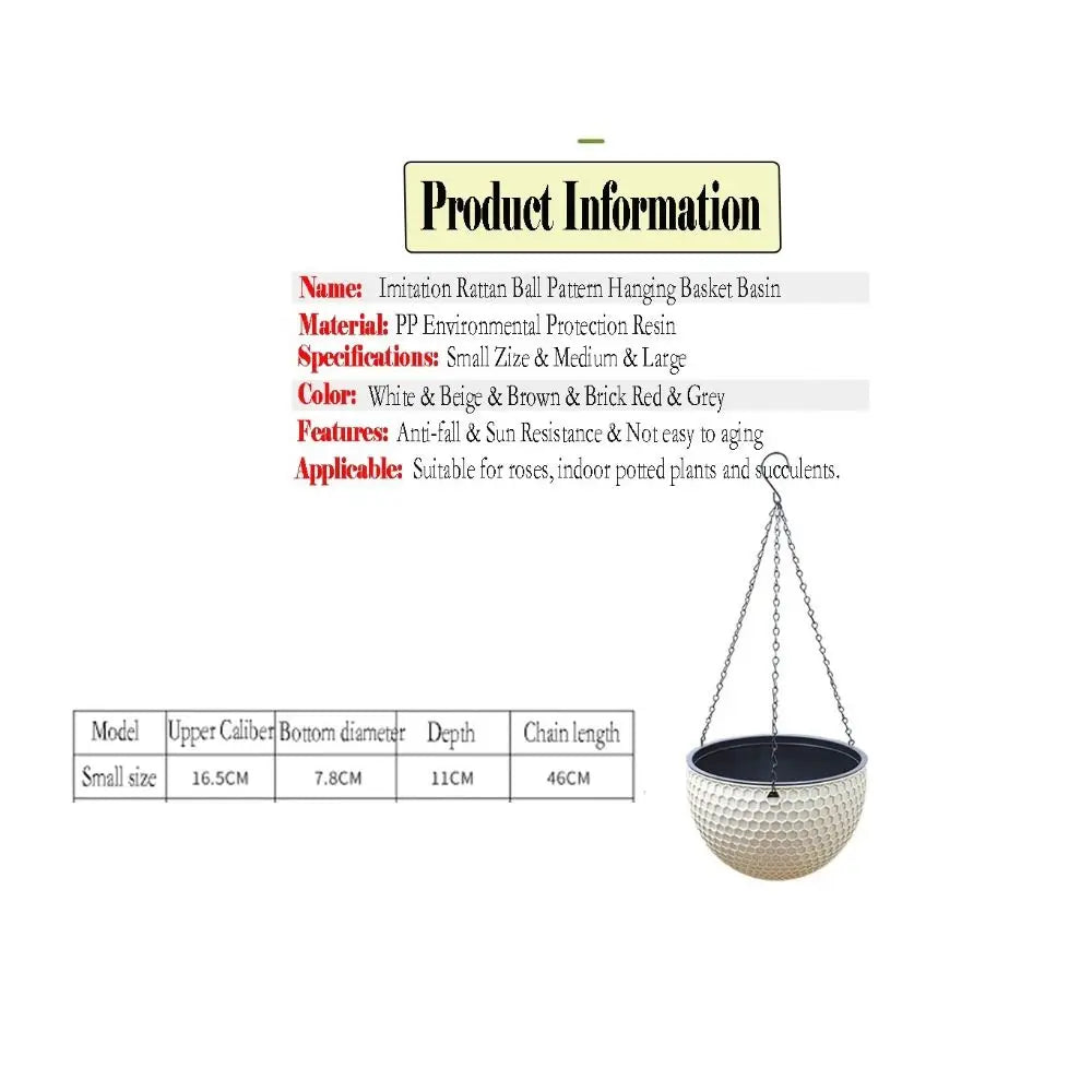 Plastic Imitation Weaving Flower Pot Self Absorbent Outdoor