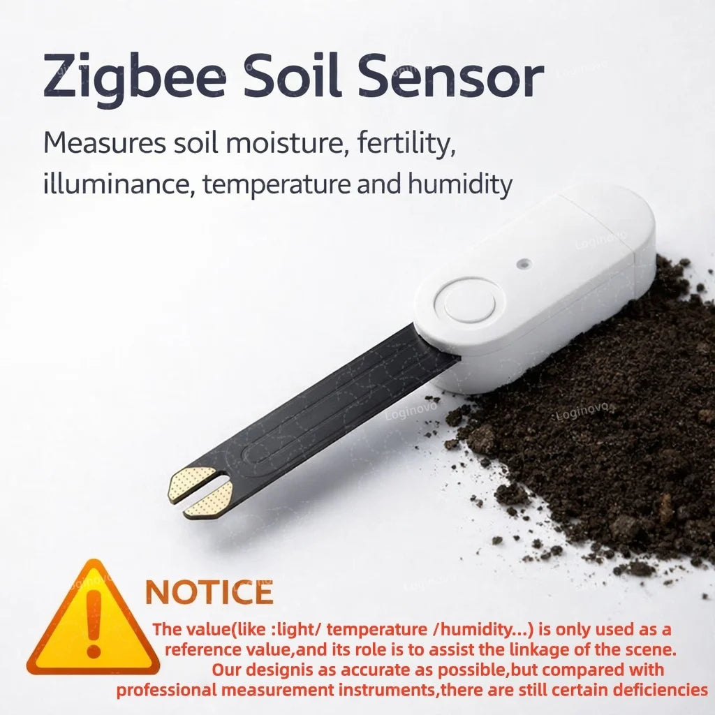 Zigbee Soil Sensor Moisture Temperature Humidity Tester Light