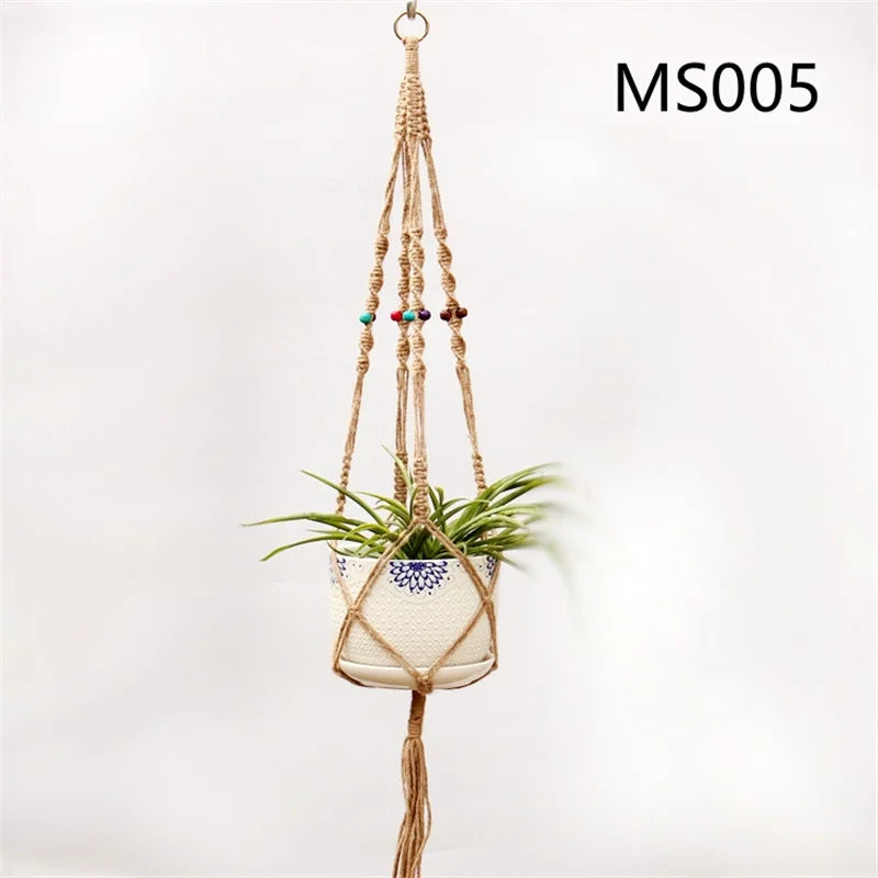 Flower Pot Hemp Rope Hanging Net Straw Macrame