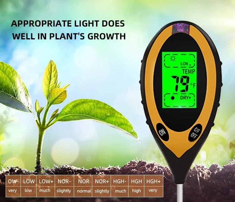 4-in-1 Soil Detector Soil Acidity Meter Tester Soil