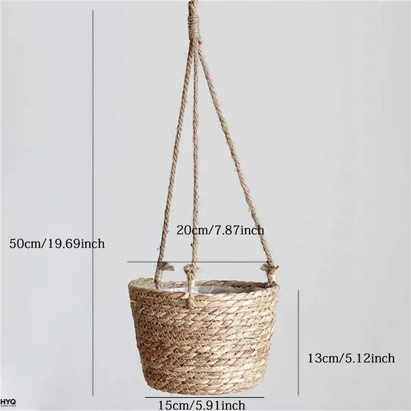 Garden Hanging Planter Macrame Plant Storage Basket Jute
