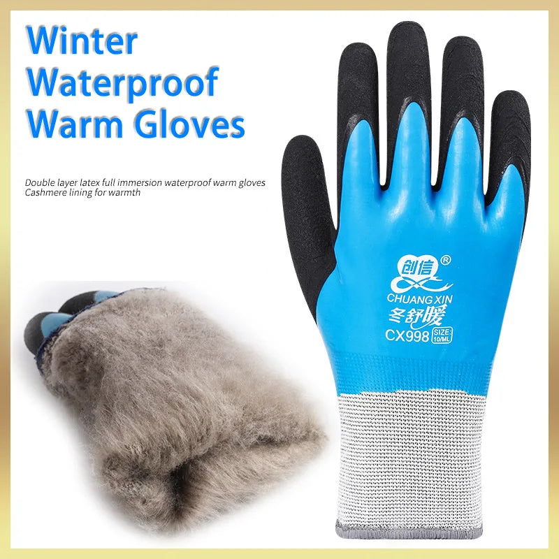 1Pair Winter Thermal Gloves Waterproof Work Safety