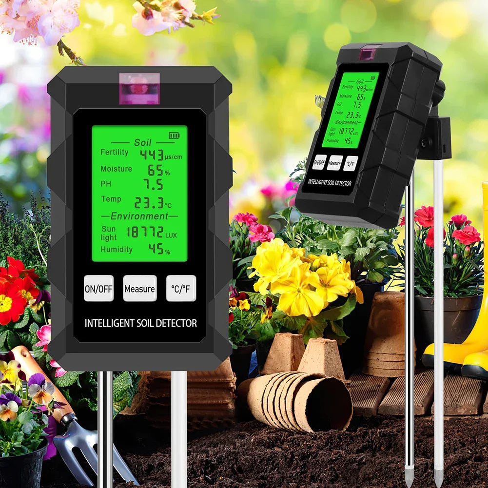 6-in-1 Soil Tester Digital PH Meter LCD Display