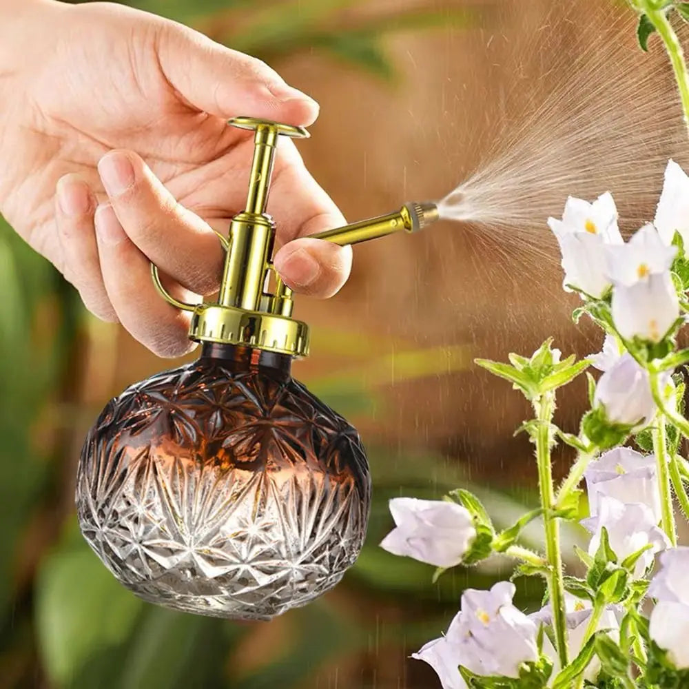 240ML Plant Sprinkler Kettle Embossed Glass Candy Colored