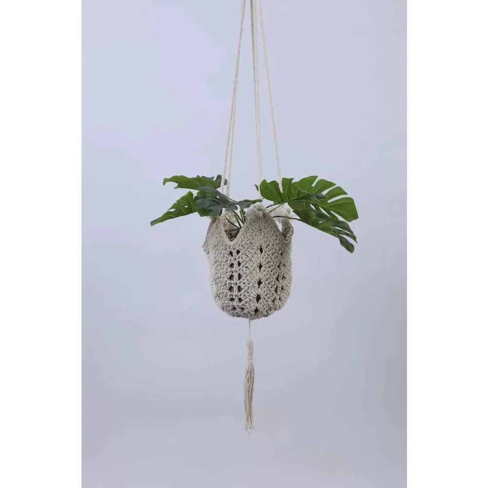 Handmade Macrame Flower Pot Wall Decor Courtyard Garden